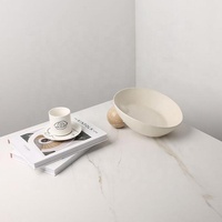 Assiette à fruits ronde en céramique blanche faite à la main, plateau décoratif minimaliste, décoration de la maison, bols de table