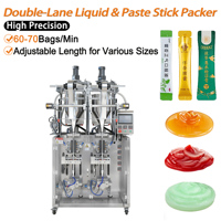 Machine d'emballage double voie pour liquides et pâtes, pour l'alimentation, les cosmétiques et les produits chimiques quotidiens, 60-70 sachets/min, machine d'emballage en stick