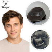 Nouvelle perruque en dentelle suisse Hollywood pour hommes, base entièrement en dentelle, contour en PU de deux pouces, fournitures de salon, commande en gros