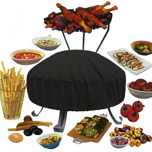 Heavy Duty 420D Oxford Tissu Fire Pit Shield Ajustement Parfait Durable 22 \ "34 \" Couverture pour <span class=keywords><strong>Barbecue</strong></span> Bambou <span class=keywords><strong>Charbon</strong></span> De Bois BBQ Accessoires - Product Image 2