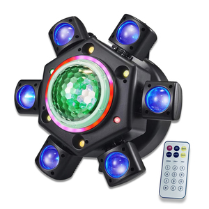 Avastron - Cabeza Móvil de 6 Brazos con Efecto Bola Mágica, Luz RGBW, Láser, Estroboscópico, Caleidoscopio, DMX512, Activación por Sonido, para Club, <span class=keywords><strong>Bar</strong></span>, Fiesta, Discoteca, DJ - Product Image 1