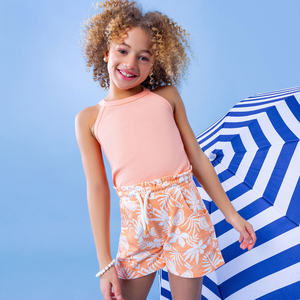 Shorts Deportivos Holgados Color Lila para Niñas, Cintura Elástica, Tejido Transpirable de Algodón y Poliéster, Secado Rápido, Perfectos para Deportes - Product Image 2