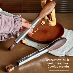 Walnut Stainless Steel Food Grade Household Solid <strong>Wood</strong> Food <strong>Tongs</strong> with Multifunctional Heat-resistant Food <strong>Tongs</strong> - Product Image 3