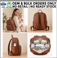 Moderne Vegane Leder-Wickeltasche Rucksack Wasserdichte Mutterschaftstasche für Eltern Private Label OEM Großhandel Kundenspezifischer Hersteller