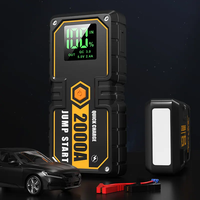 Démarreur de voiture portable 12V, courant de crête 800A, batterie lithium 20000mAh, écran numérique, charge rapide USB pour voiture, camion, moto