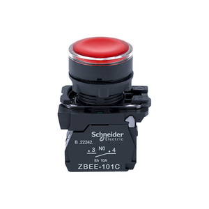 Interruptor de botón pulsador iluminado XB5A Botón de reinicio automático Luces <span class=keywords><strong>LED</strong></span> en verde Rojo Amarillo y azul 220V 1NO1NC - Product Image 3