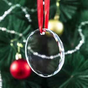 Vente en gros d'ornements de Noël ronds en cristal transparent de 60 mm, pour gravure au laser et impression UV - Product Image 5