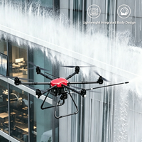 Dron de Limpieza de Alta Resistencia con Cable para Lavado de Fachadas de Rascacielos, Altura Máxima de 300 m con Sistema de Agua a Alta Presión