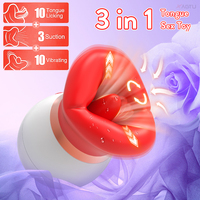Vibrateur lingual portable pour femmes, vibration par léchage et succion, étanche et rechargeable