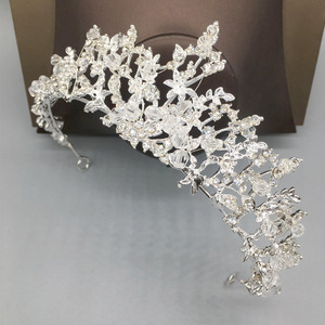 Couronne diadème en strass à <span class=keywords><strong>deux</strong></span> couleurs pour femme, bandeau en cristal de haute qualité, fait à la main, accessoires pour cheveux, couronne diadème de princesse de mariage - Product Image 4