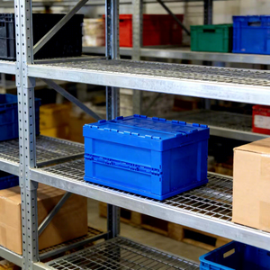 Boîtes de rangement pliables en <span class=keywords><strong>plastique</strong></span> pour la vente en gros, gain de place, <span class=keywords><strong>avec</strong></span> <span class=keywords><strong>couvercle</strong></span>, rapport d'emboîtement 4:1, anti-poussière et résistantes à l'eau - Product Image 1