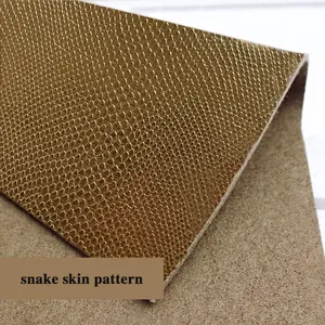 Microfiber Leather 2.0mm Snake Skin Pattern Embossed Golden Microfiber Leather For Sandals