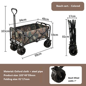Einstellbarer zusammen klappbarer Hochleistungs-Klapp wagen im Freien Camping wagen <span class=keywords><strong>Strand</strong></span> picknick faltbar Camping wagen Boller wagen - Product Image 6
