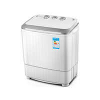 Lave-linge semi-automatique portable mini pour la maison, à double cuve en plastique, avec fonction séchage