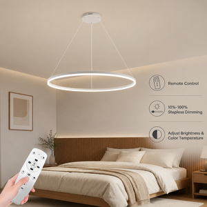 Lustre moderne en métal à LED, télécommande à intensité variable, tricolore, pour salle à manger, chambre à coucher, salon, décoration intérieure - Product Image 4