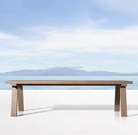Meubles de jardin extérieurs modernes et confortables de luxe, table et chaises de salle à manger en teck imperméables pour 8 à 12 personnes