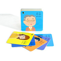 Cartes éducatives écologiques carrées avec design en feuille d'or, cartes personnalisées imprimées avec logo personnel et boîte d'emballage