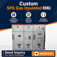HXGN-12 12kV Appareillage de commande d'automatisation électrique personnalisé, appareillage de commutation RMU isolé au gaz SF6, en métal, pour commerçants