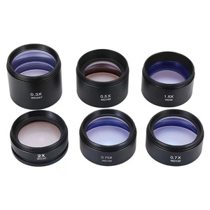 Microscopio estéreo de vídeo 0.3x WD lente de objetivo auxiliar 0.5X 0.7X 0.75X 1X 1.5X 2X Zoom óptico microscopio estéreo lente Barlow - Product Image 3