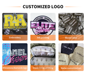 Fashion Customize Glitter Cheer Dream Bag Custom Embroidery Rhinestones <strong>Black</strong> Cheerleading <strong>Backpack</strong> - Product Image 4