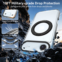 Coque de protection antichoc transparente pour iPhone 17 Air avec support rotatif et cadre métallique de haute qualité – Vente en gros
