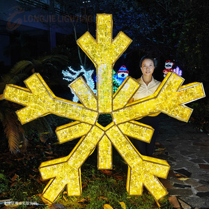 H:2M Tùy Chỉnh LED Xmas Trang Trí Acrylic Điêu Khắc Bông Tuyết Khổng Lồ Motif 3D Giáng Sinh Motif Vườn Đường Phố Trang Trí - Product Image 3