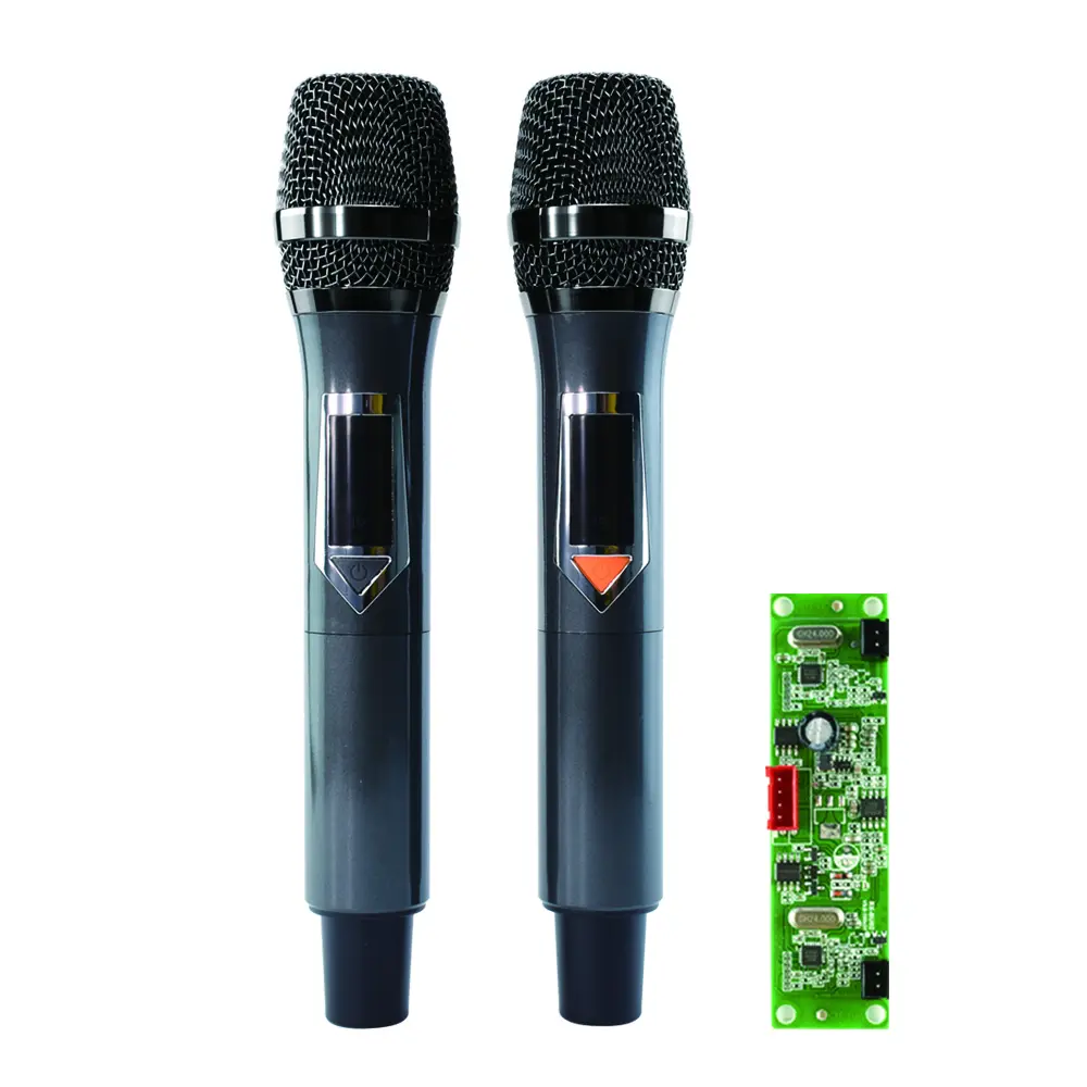Kit wireless uhf portatile a batteria microfono dinamico usb wireless professionale con scheda pcb mic per altoparlante trolley