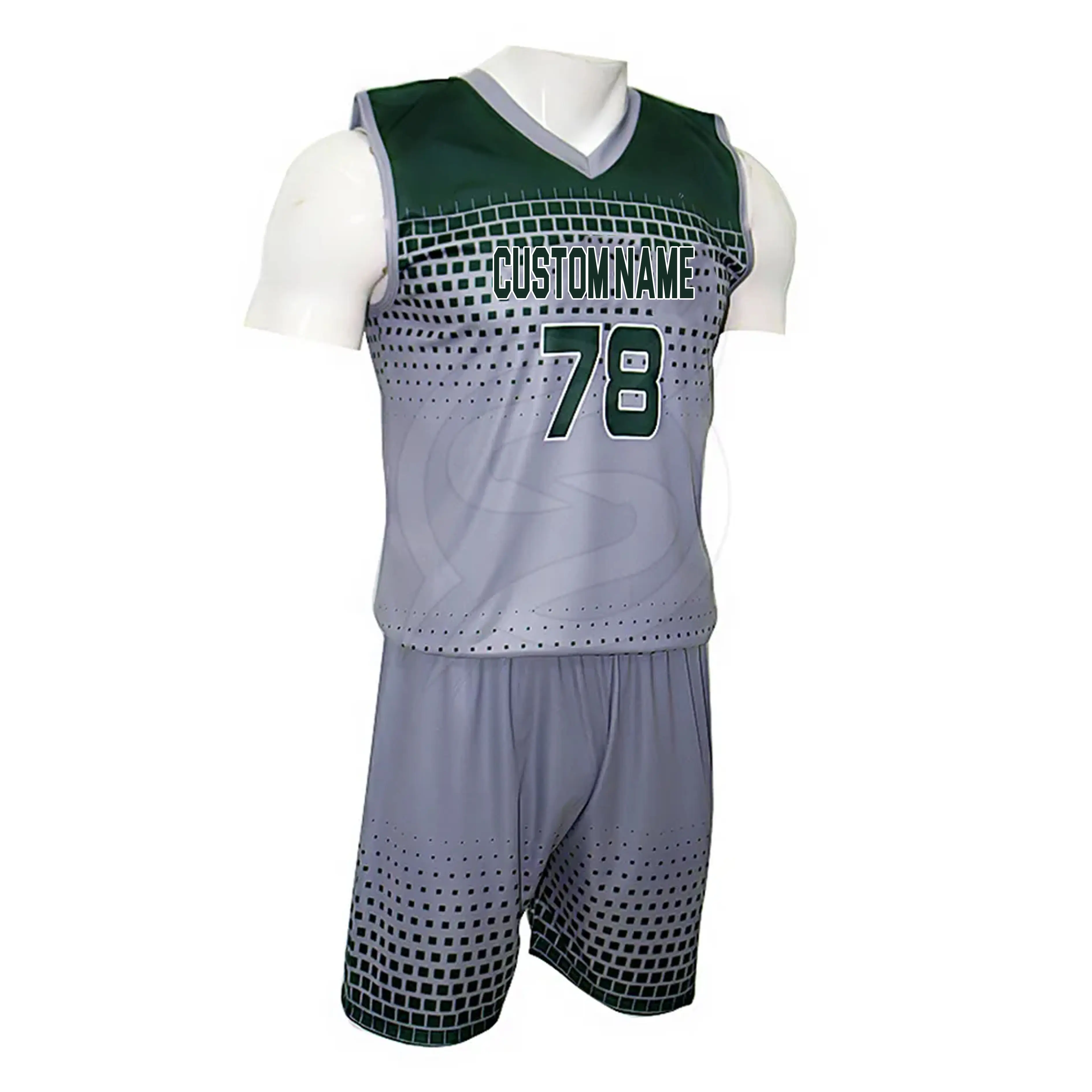 Logotipo personalizado voleibol lleva jersey de voleibol y color corto gris absorbe el sudor Hombre Ropa Deportiva uniforme de voleibol