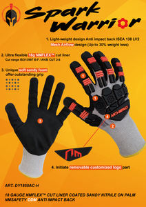 NMSHIELD定制TPR工作手套<span class=keywords><strong>2</strong></span>级Ansi耐切割EN388认证通用耐冲击手套 - Product Image 3