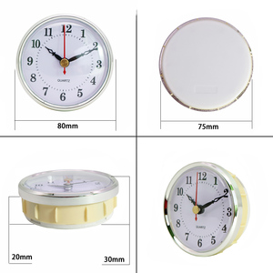 Insert d'<span class=keywords><strong>horloge</strong></span> de 80mm de diamètre avec cadran à chiffres arabes Mouvement d'<span class=keywords><strong>horloge</strong></span> à quartz Garniture en argent Mini horloges à insérer - Product Image 6