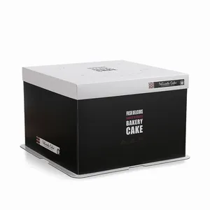 Kravat şerit taşımak için kek kutusu 8 inç lüks el yapımı düğün pastası kutusu doğum günü pastası kutuları