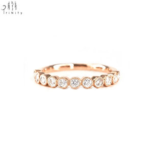 Bague de mariage tendance en or massif 18 carats avec diamants naturels véritables, empilable, couleurs mélangées, faite à la main, vente en gros populaire à l'exportation - Product Image 2