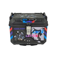Promotion : Coffre de moto personnalisable, ensemble 3 pièces, antivol, étanche, en PP, 45L+36L