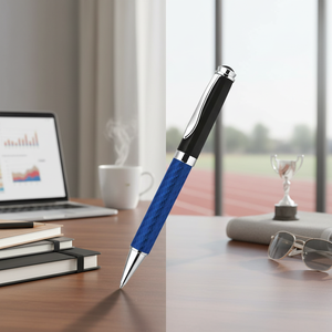 Penna a Sfera Promozionale Novità per Sport e Affari, in Metallo e Fibra di Vetro, Blu, con Punta da 0,5mm e 0,7mm, Ideale per Regali - Product Image 3