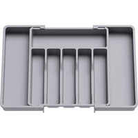 Nuevo Organizador de Cubiertos Ajustable de Plástico Plateado, Organizador de Cajones de Cocina Expandible