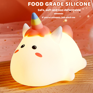 <span class=keywords><strong>Licorne</strong></span> LED Rechargeable <span class=keywords><strong>Veilleuse</strong></span> pour Enfants 7 Couleurs Tactile Contrôle Silicone Bébé Lampe Portable Moderne Mini Chevet Toysn - Product Image 2
