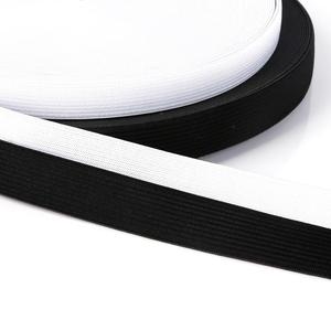 Faixa elástica feita malha do poliéster no Webbing preto branco da escala 0.6cm ~ 5cm - Product Image 1