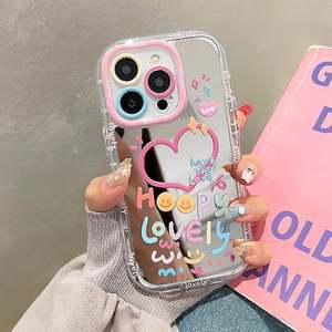 Étui de téléphone mignon pour fille, miroir, cœur, pour iPhone 11 12 13 14 15 Pro Max, coque arrière - Product Image 4