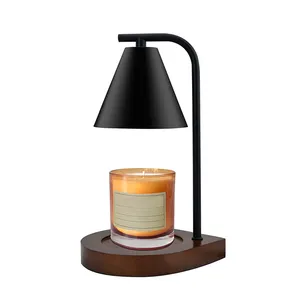 Оптовая продажа, электрическая светодиодная восковая лампа-свеча, подогреватель, деревянная основа