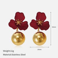 Boucles d'oreilles florales en acier inoxydable et titane Gaovo pour femmes, bijoux de mode minimalistes de luxe résistants au ternissement