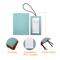 Porte-passeport personnalisé pour la famille Laserable Couverture de passeport gravée Porte-passeport de luxe et ensemble d'étiquettes pour bagages