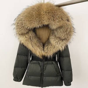 Moda <span class=keywords><strong>de</strong></span> invierno Lujoso Cálido Cuello esponjoso Comodidad Pato blanco Abajo <span class=keywords><strong>Abrigo</strong></span> corto Abajo Chaqueta para mujer - Product Image 6
