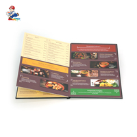 Menu de cuisine occidentale personnalisé en couverture rigide, papier couché et papier d'art, impression UV couleur, reliure cousue, pour hôtel, restaurant, liste de vins, catalogue