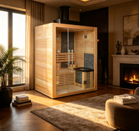 Sauna Keluarga 2 hingga 4 Orang Sauna Uap Dalam Ruangan Detoksifikasi dan Pemulihan Otot Harga Grosir Langsung dari Pabrik Rumah Sauna Kayu Cedar