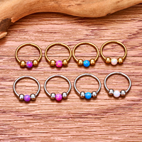 316L anting bedah baja tahan karat Clicker 16G 20G Opal Septum cincin hidung Helix Tragus Lobe perhiasan tindik badan keong