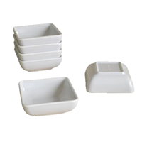 Assiettes et bols à condiments carrés en mélamine blanche épaissie, durables, style minimaliste moderne