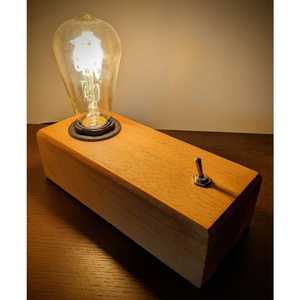 Rustic Wooden <b>Table</b> Lamp <b>Light</b> Home Decor Farmhouse Style Bedside Lamp For Living Room Shelf - Product Image 5