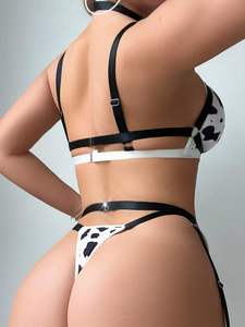 2025最新欧美激情诱惑牛点性感挂颈纯欲望制服性感内衣ODM分体套装 - Product Image 5