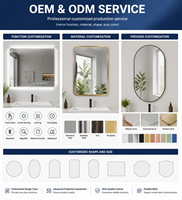 Miroir LED intelligent rectangulaire encadré, mural, avec fonction anti-buée, interrupteur tactile, haut-parleur Bluetooth LED à intensité variable, anti-buée IP44, pour hôtel