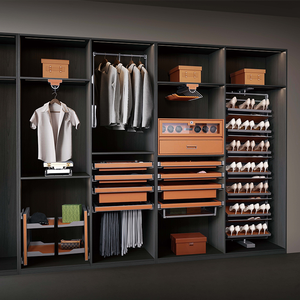 رف معدني قابل للسحب لتنظيم وتخزين البناطيل في خزانة الملابس، إكسسوارات غرفة النوم - Product Image 1